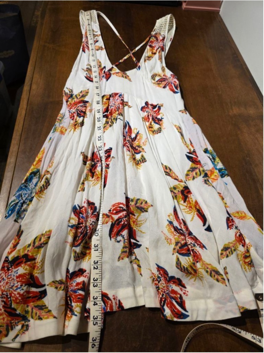 Free People Thought I Was Dreaming Mini Dress XS White Multi-color Floral - Picture 7 of 12